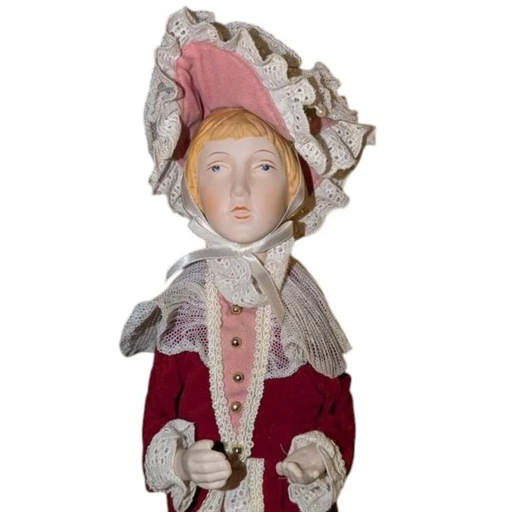 Vintage Victorian Elegant Lady Dickens Christmas Carol Porcelain Tree Topper